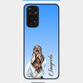 Styles Girl Customize Name Glass Case For Redmi Note 11