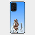 Styles Girl Customize Name Glass Case For Redmi Note 11T 5G