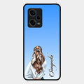 Styles Girl Customize Name Glass Case For Redmi Note 12 Pro Plus 5G
