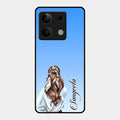 Styles Girl Customize Name Glass Case For Redmi Note 13 5G