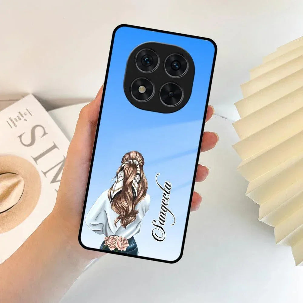 Mobile Girl Glass Case Cover For Poco - ShopOnCliQ