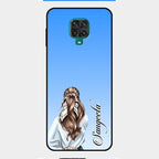 Styles Girl Customize Name Glass Case For Redmi Note 9 Pro Max