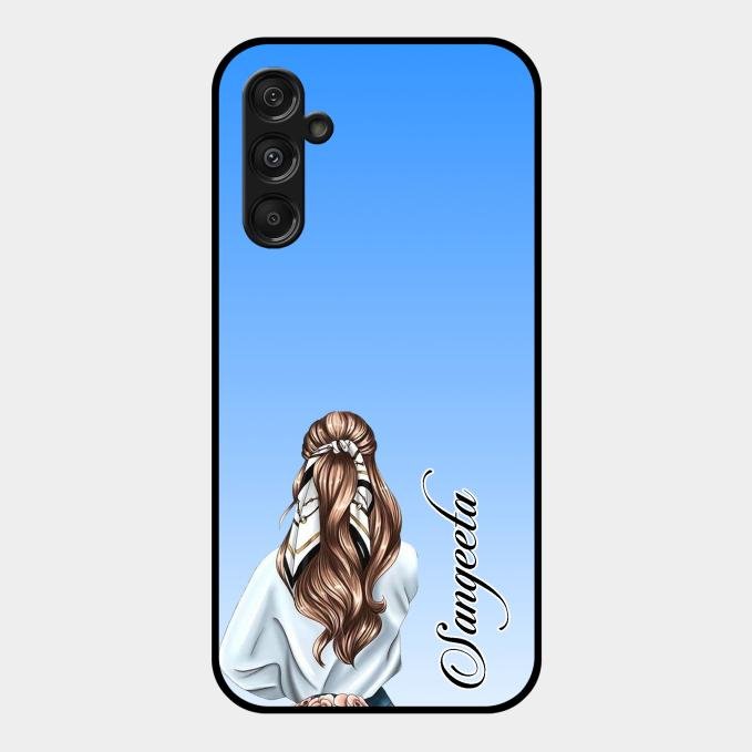 Styles Girl Customize Name Glass Case For Samsung Galaxy M34 5G