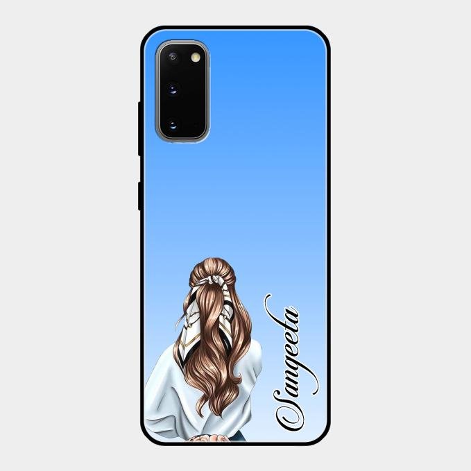 Styles Girl Customize Name Glass Case For Samsung Galaxy S20