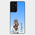 Styles Girl Customize Name Glass Case For Samsung Galaxy S21 Ultra
