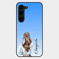 Styles Girl Customize Name Glass Case For Samsung Galaxy S23 Plus 5G