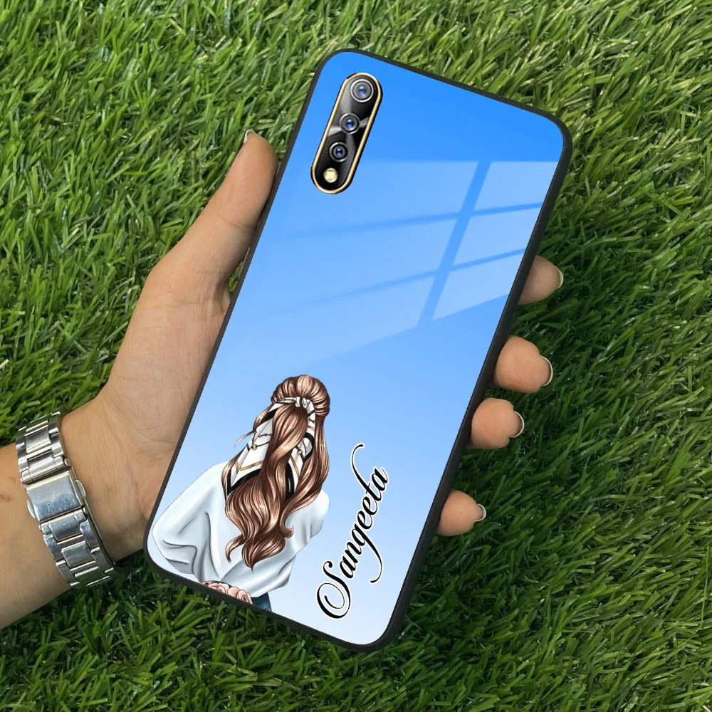 Styles Girl Customize Name Glass Case For Vivo - ShopOnCliQ