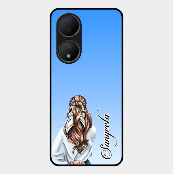 Styles Girl Customize Name Glass Case For Vivo T2 5G
