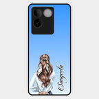 Styles Girl Customize Name Glass Case For Vivo T2 Pro 5G