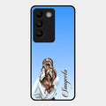 Styles Girl Customize Name Glass Case For Vivo T3 5G