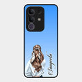 Styles Girl Customize Name Glass Case For Vivo T4X 5G