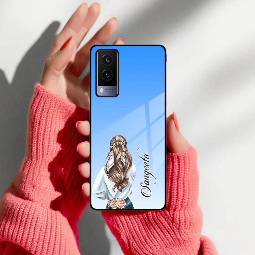 Styles Girl Customize Name Glass Case For Vivo - ShopOnCliQ