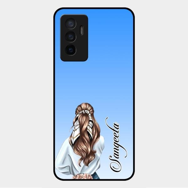 Styles Girl Customize Name Glass Case For Vivo V23E 5G