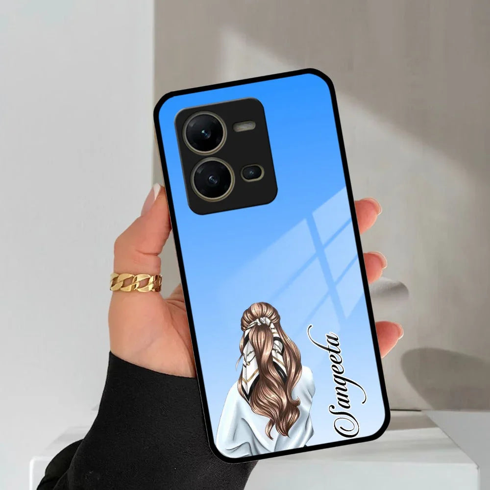 Styles Girl Customize Name Glass Case For Vivo - ShopOnCliQ