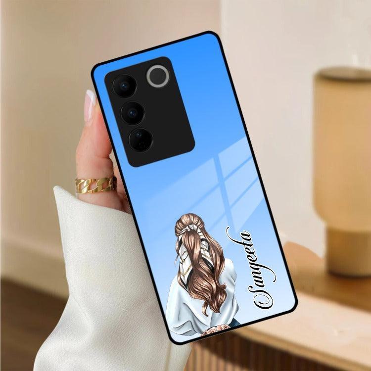 Styles Girl Customize Name Glass Case For Vivo - ShopOnCliQ