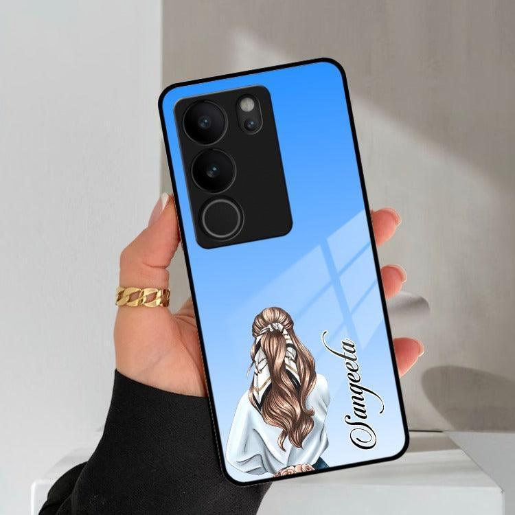 Styles Girl Customize Name Glass Case For Vivo - ShopOnCliQ