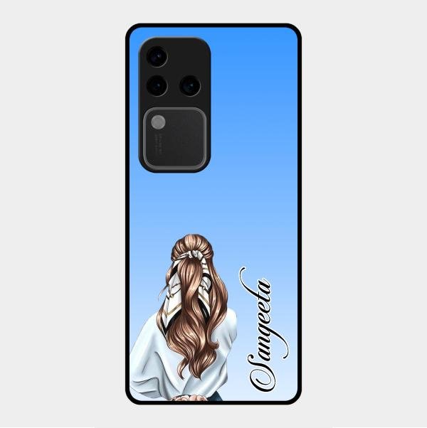 Styles Girl Customize Name Glass Case For Vivo V30 Pro 5G