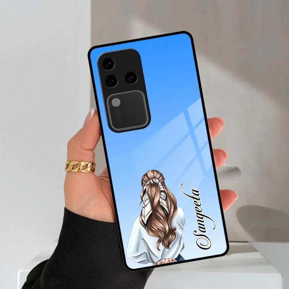 Styles Girl Customize Name Glass Case For Vivo - ShopOnCliQ