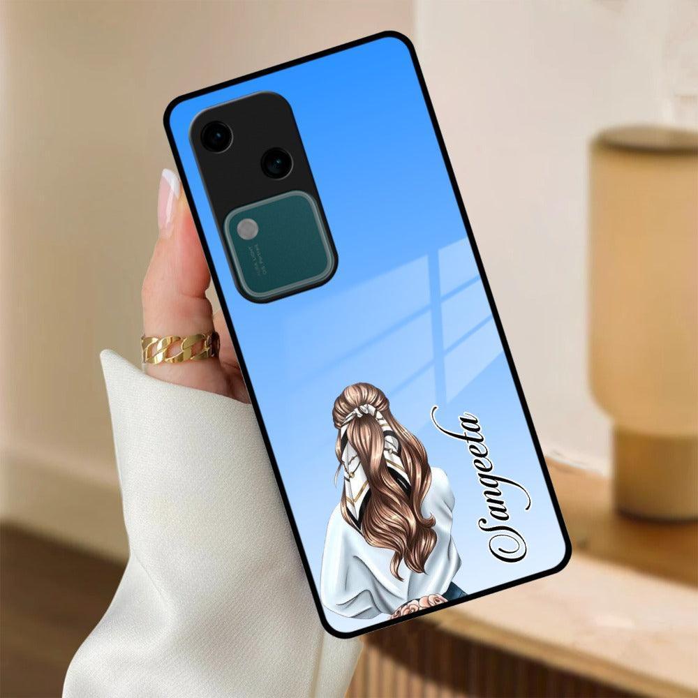 Styles Girl Customize Name Glass Case For Vivo - ShopOnCliQ