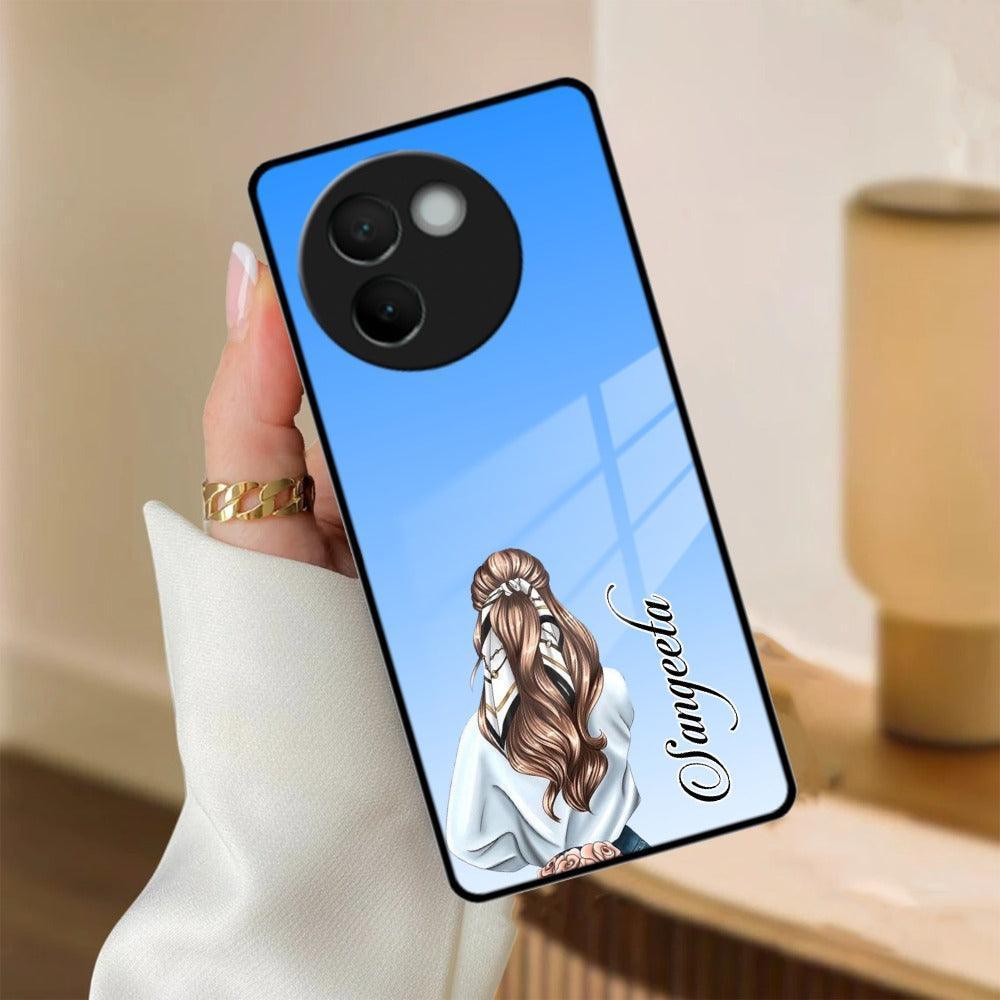 Styles Girl Customize Name Glass Case For Vivo - ShopOnCliQ