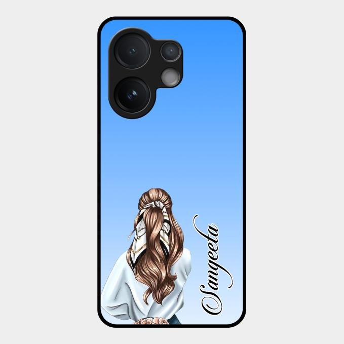 Styles Girl Customize Name Glass Case For Vivo V60 5G