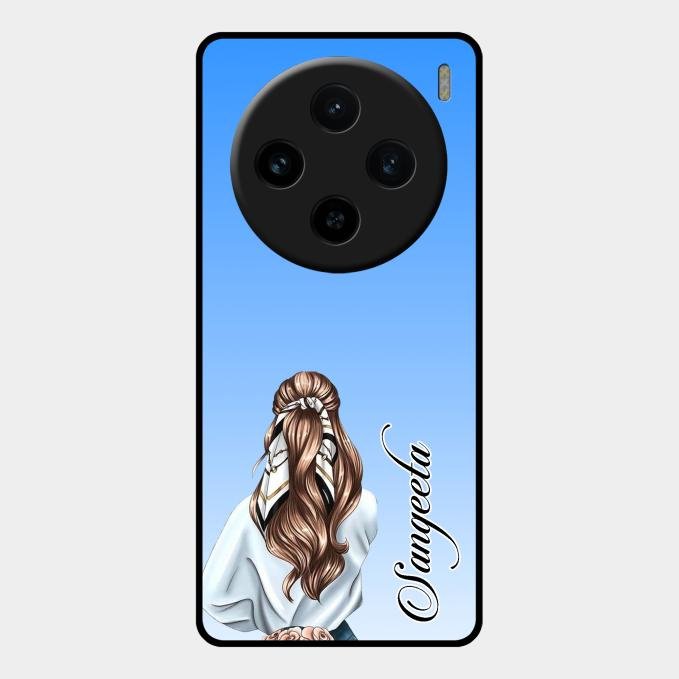 Styles Girl Customize Name Glass Case For Vivo X100 5G