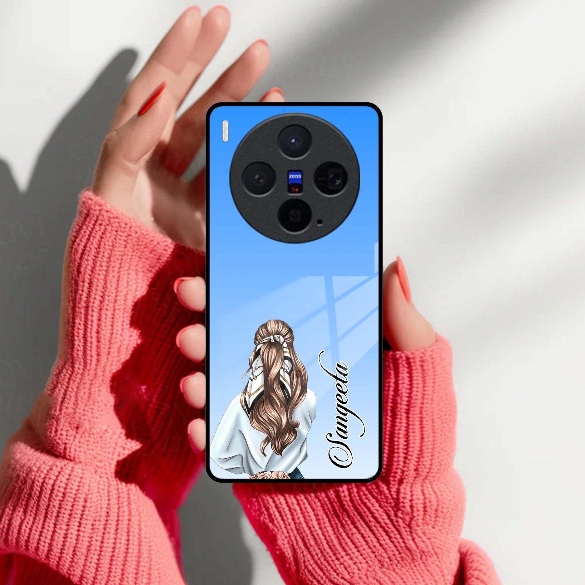 Styles Girl Customize Name Glass Case For Vivo