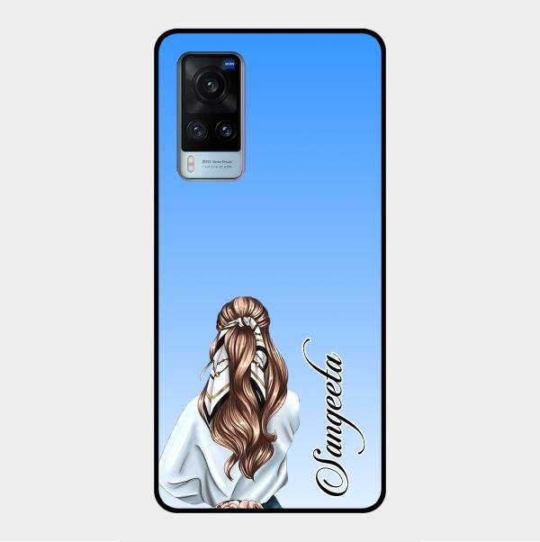 Styles Girl Customize Name Glass Case For Vivo X60 5G