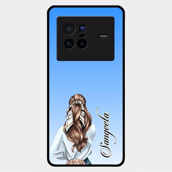 Styles Girl Customize Name Glass Case For Vivo X80 5G