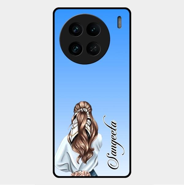 Styles Girl Customize Name Glass Case For Vivo X90 Pro 5G