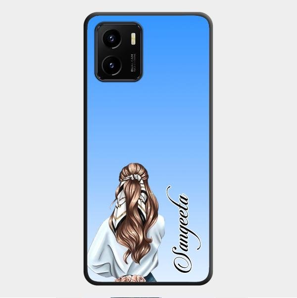 Styles Girl Customize Name Glass Case For Vivo Y01