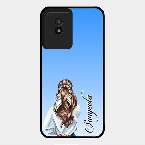 Styles Girl Customize Name Glass Case For Vivo Y02T