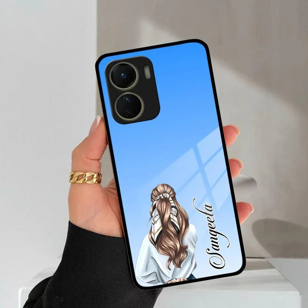 Styles Girl Customize Name Glass Case For Vivo - ShopOnCliQ