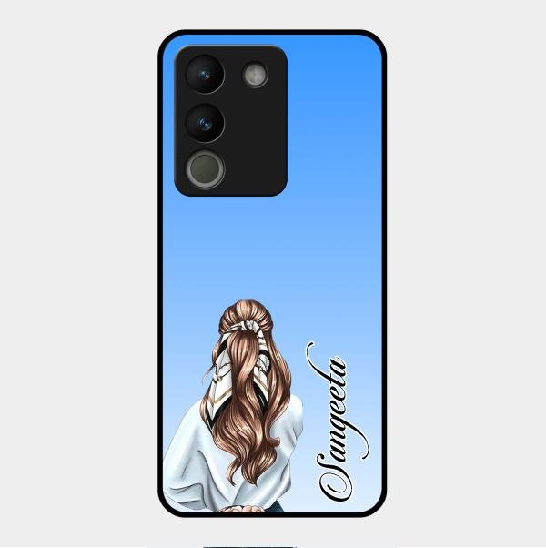 Styles Girl Customize Name Glass Case For Vivo Y200 5G