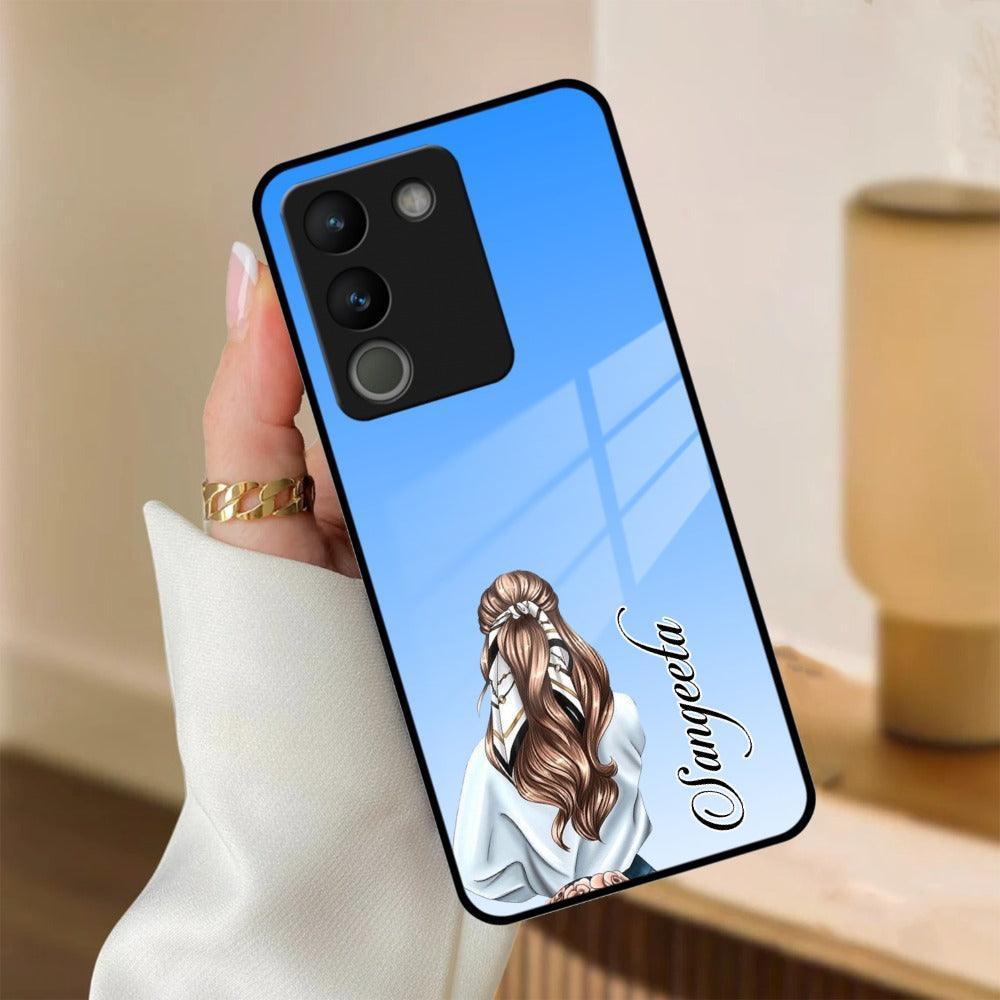 Styles Girl Customize Name Glass Case For Vivo - ShopOnCliQ