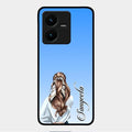 Styles Girl Customize Name Glass Case For Vivo Y22