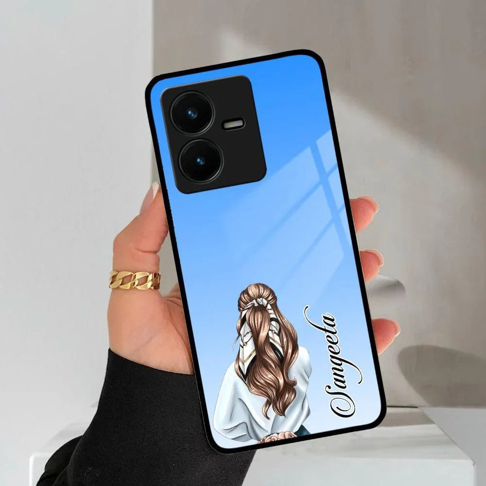 Styles Girl Customize Name Glass Case For Vivo - ShopOnCliQ