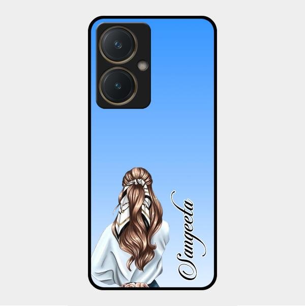Styles Girl Customize Name Glass Case For Vivo Y27