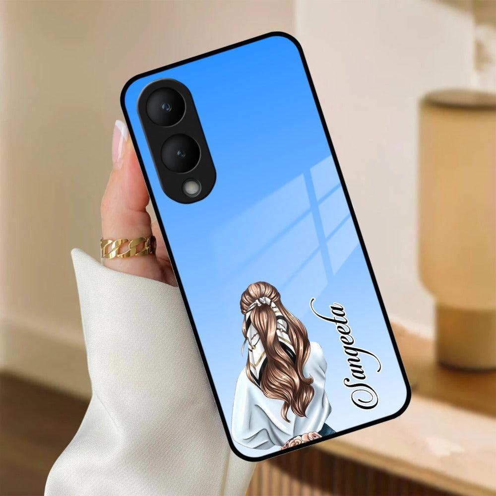 Styles Girl Customize Name Glass Case For Vivo - ShopOnCliQ