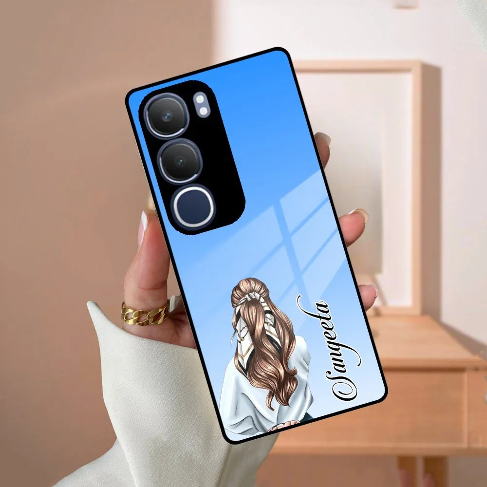 Styles Girl Customize Name Glass Case For Vivo - ShopOnCliQ