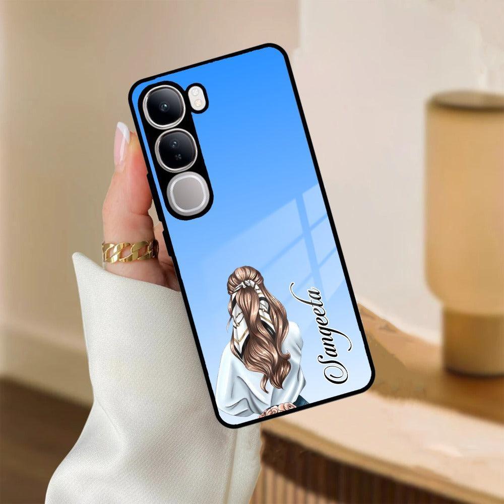 Styles Girl Customize Name Glass Case For Vivo - ShopOnCliQ