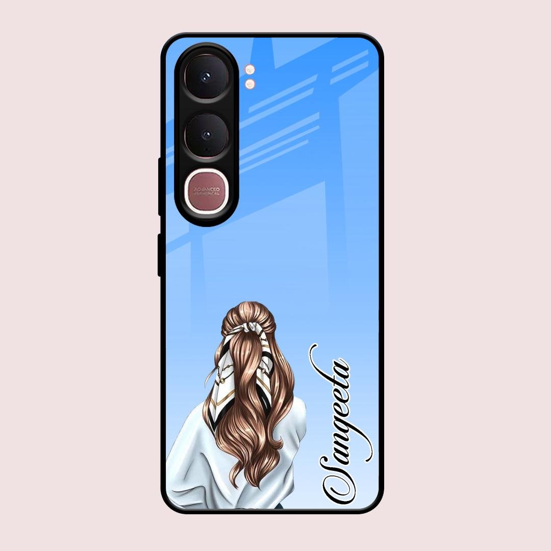 Styles Girl Customize Name Glass Case For Vivo Y31 5G