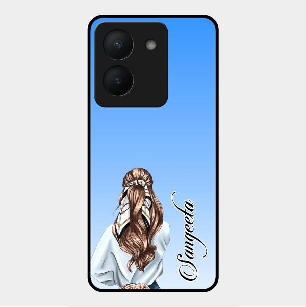 Styles Girl Customize Name Glass Case For Vivo Y36