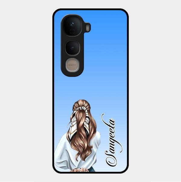 Styles Girl Customize Name Glass Case For Vivo Y400 5G