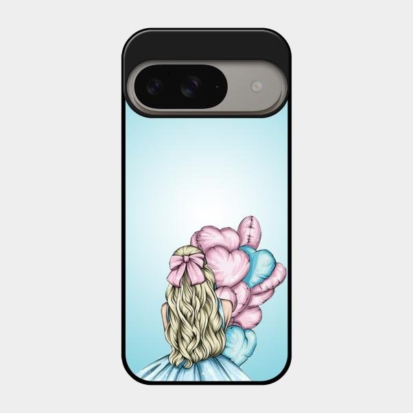 Styles Girl With Balloon Glass Case For Google Pixel 9 5G