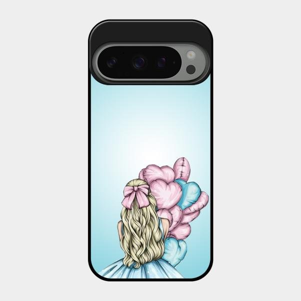 Styles Girl With Balloon Glass Case For Google Pixel 9 Pro 5G