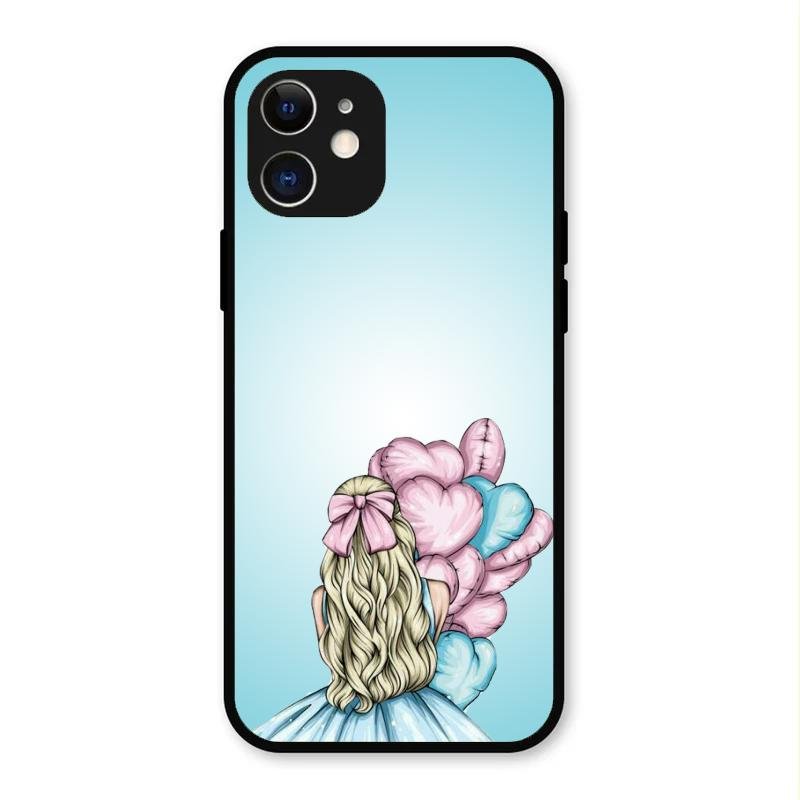 Styles Girl With Balloon Glass Case For iPhone 12