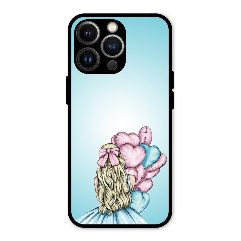 Styles Girl With Balloon Glass Case For iPhone 13 Pro