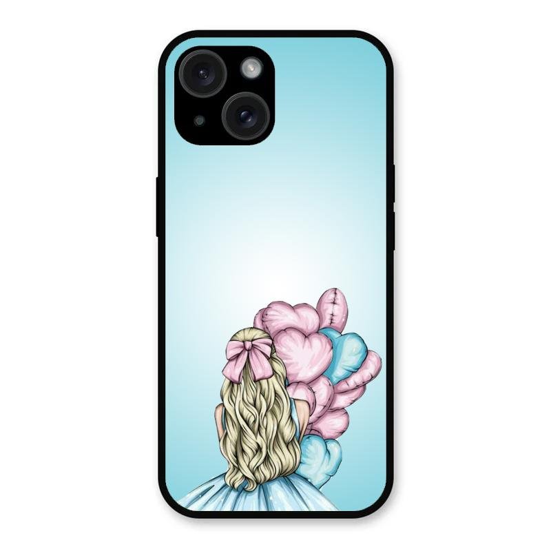 Styles Girl With Balloon Glass Case For iPhone 15