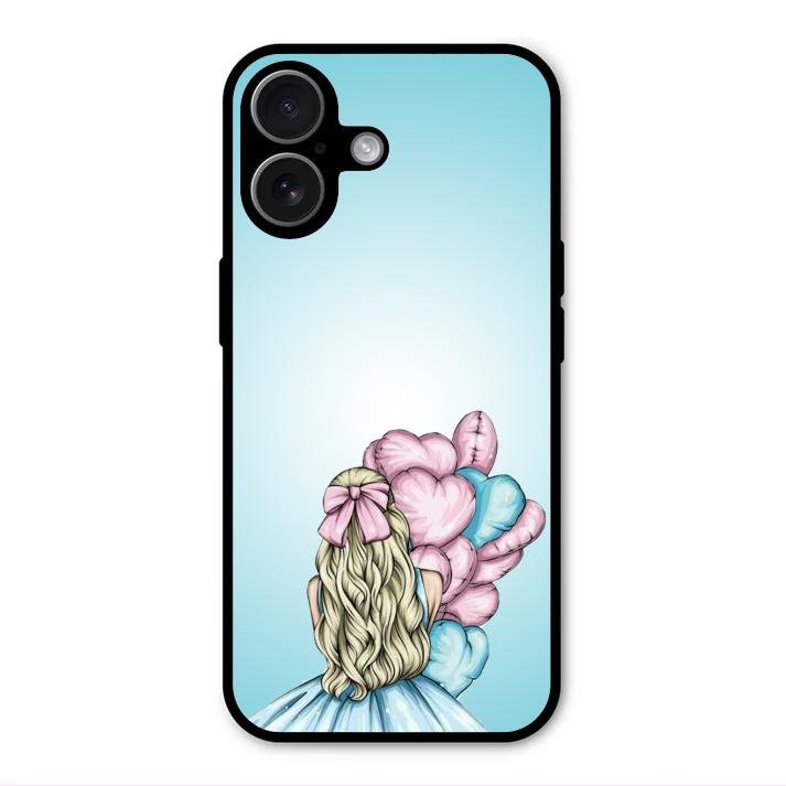 Styles Girl With Balloon Glass Case For iPhone 17